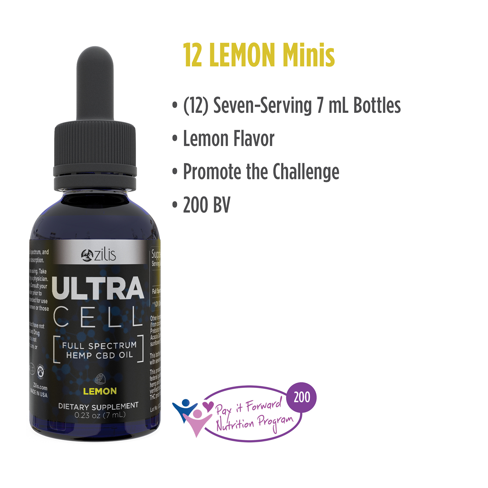 Ultra Cell Liquid CBD Oil Mini Lemon or Berry